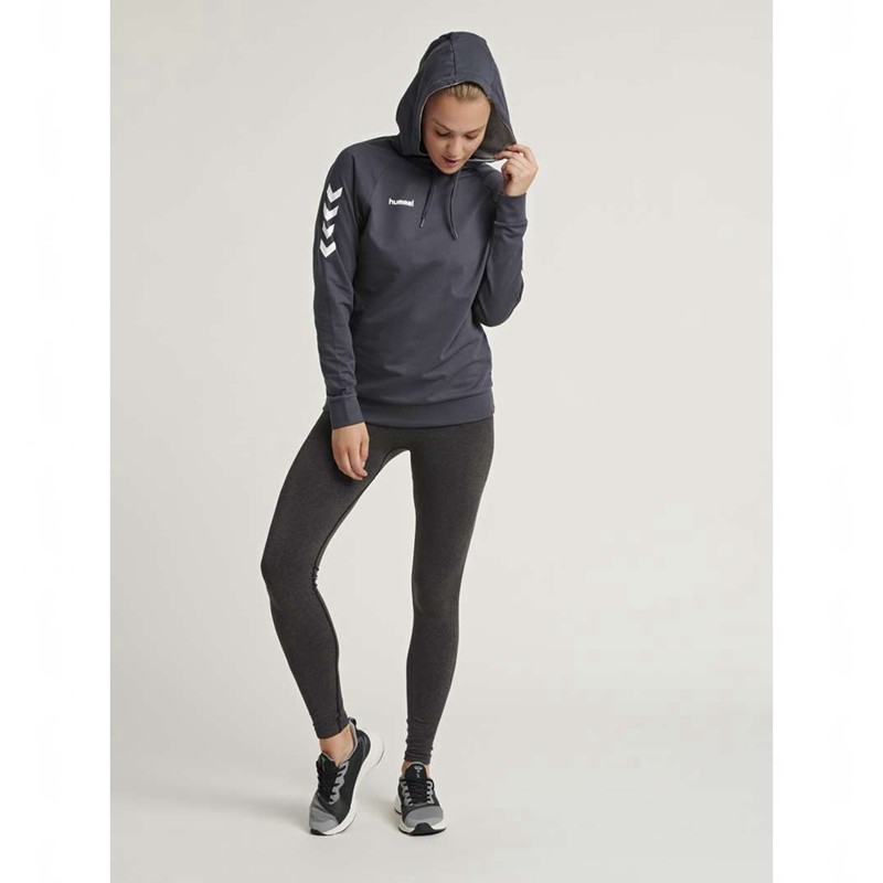 Hummel Go Cotton Ženske Majica s Kapuljačom Crne | 578142-668