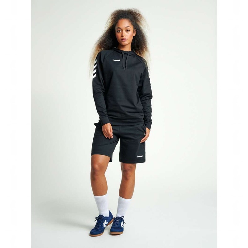 Hummel Go Cotton Ženske Majica s Kapuljačom Crne | 392343-043
