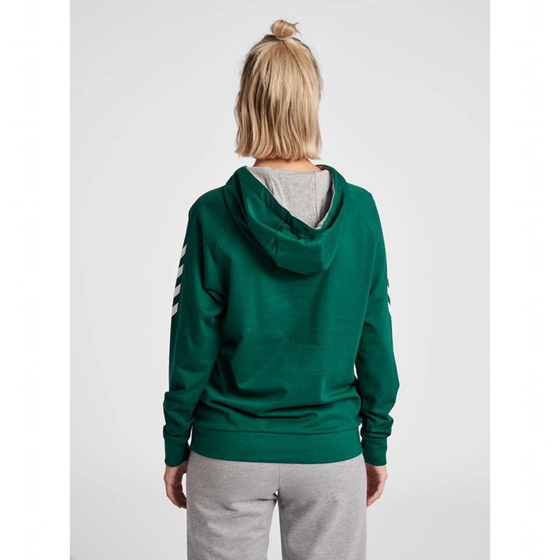 Hummel Go Cotton Ženske Majica s Kapuljačom Zelene | 342721-358