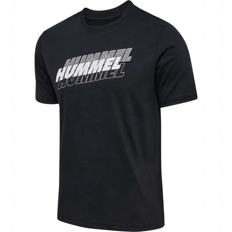 Hummel Graphic Triple Logo Cotton Muške Majice Crne | 135989-960