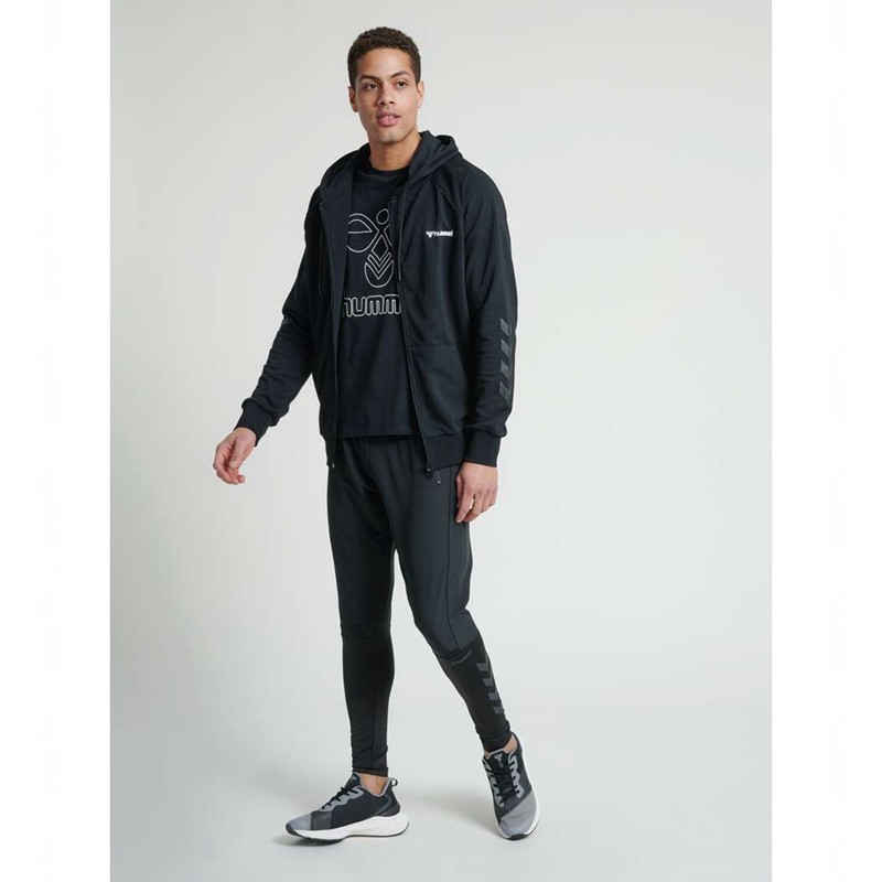 Hummel Isam Zip Muške Majica s Kapuljačom Crne | 459803-115