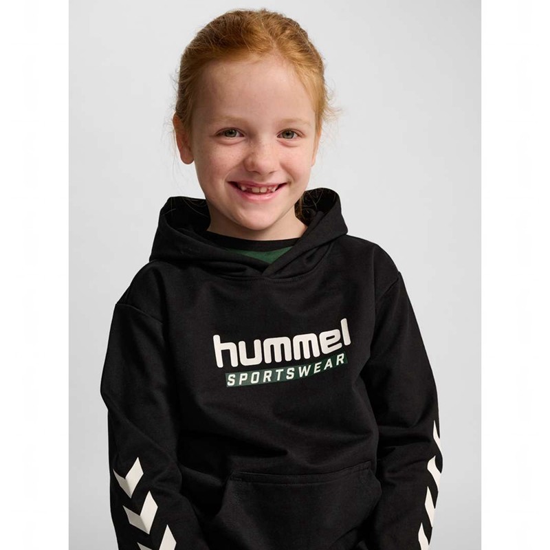 Hummel Jr Logo Dječje Majica s Kapuljačom Crne | 660181-846