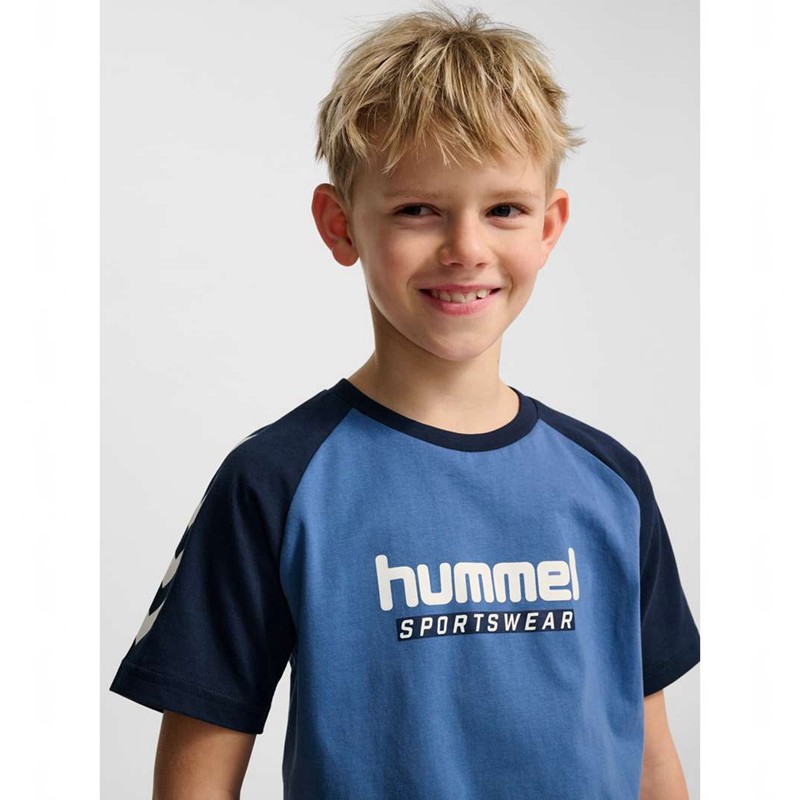 Hummel Jr Logo S/S Dječje Majice Plave | 389133-191