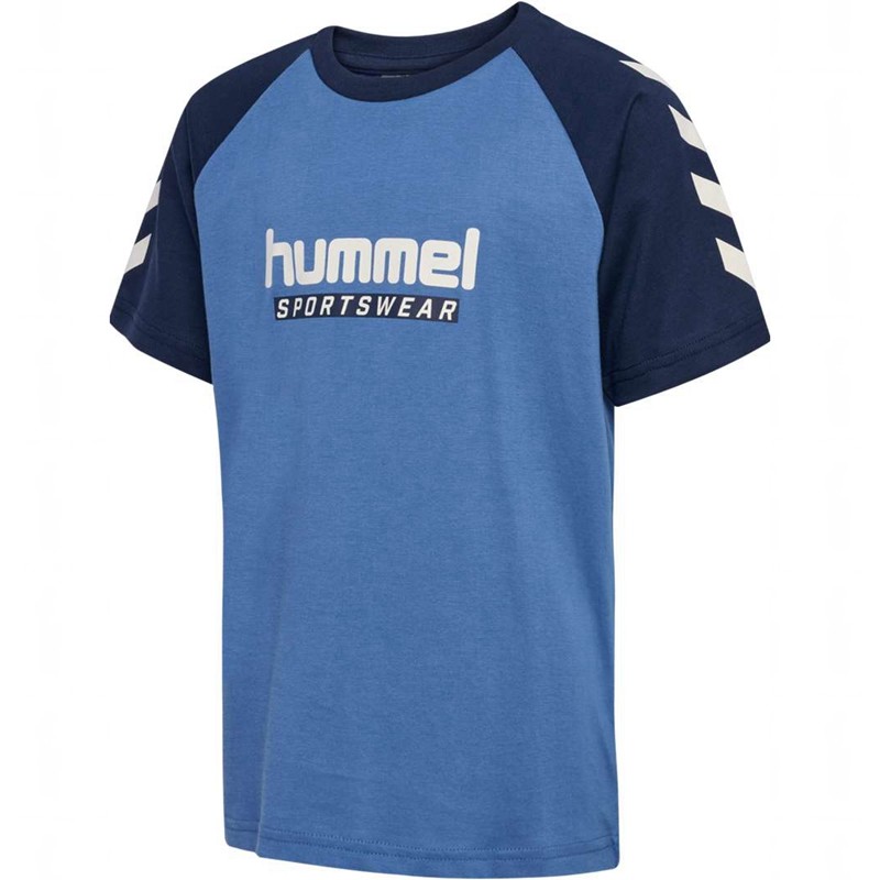 Hummel Jr Logo S/S Dječje Majice Plave | 389133-191