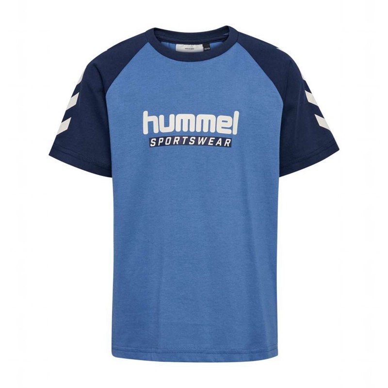 Hummel Jr Logo S/S Dječje Majice Plave | 389133-191