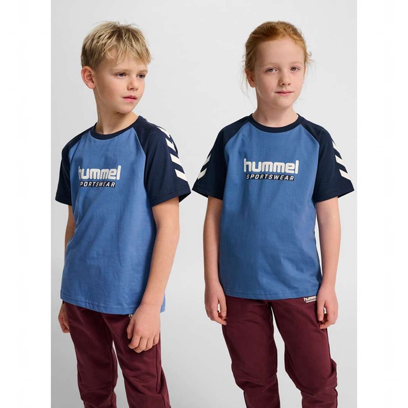 Hummel Jr Logo S/S Dječje Majice Plave | 389133-191