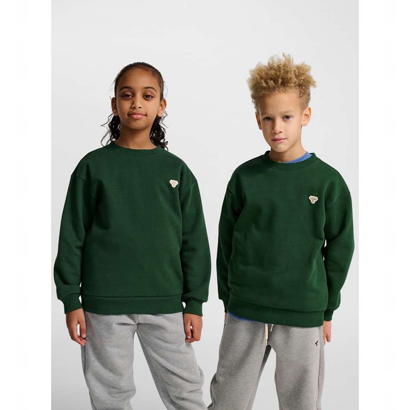Hummel Jr Loose Crewneck Bee Dječje Dukserice Zelene | 035357-023