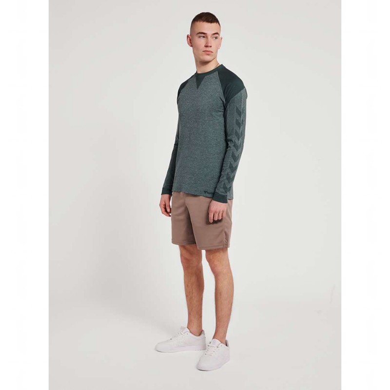 Hummel Kent Seamless T-shirt L/S Muške Temeljni Sloj Zelene | 455064-400