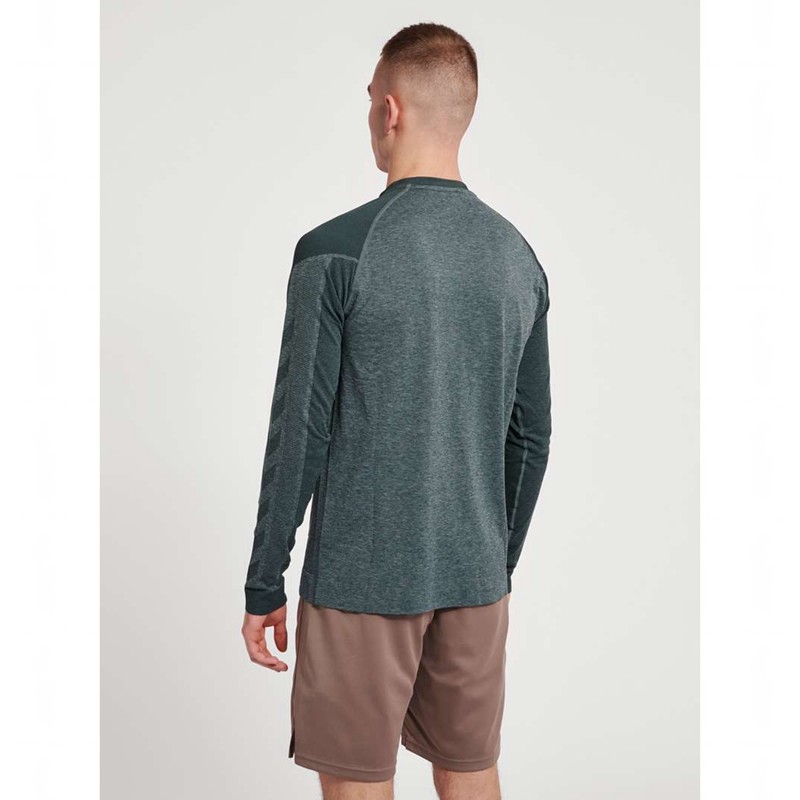 Hummel Kent Seamless T-shirt L/S Muške Temeljni Sloj Zelene | 455064-400
