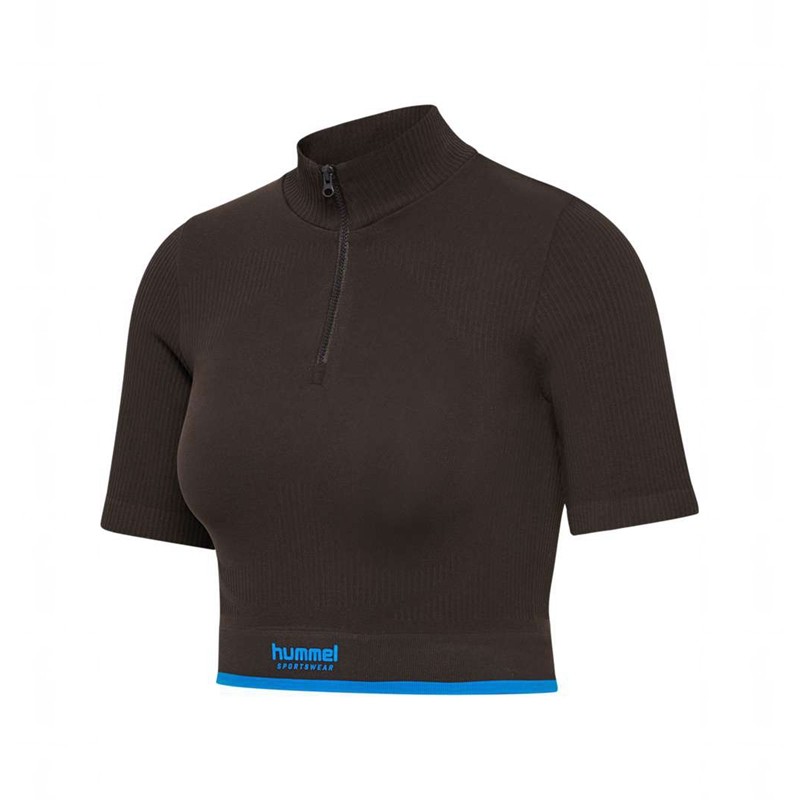 Hummel Knitteds Zip Ženske Majica bez Rukava Čokoladne | 655218-379