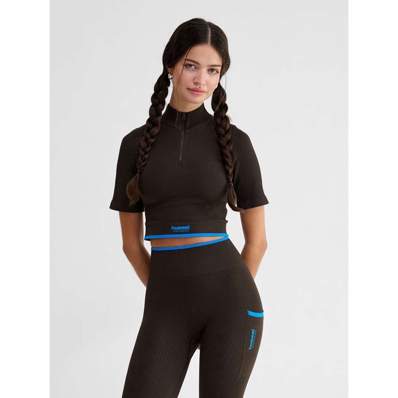Hummel Knitteds Zip Ženske Majica bez Rukava Čokoladne | 655218-379