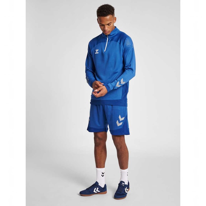 Hummel Lead Half Zip Muške Majica s Kapuljačom Plave | 531298-180