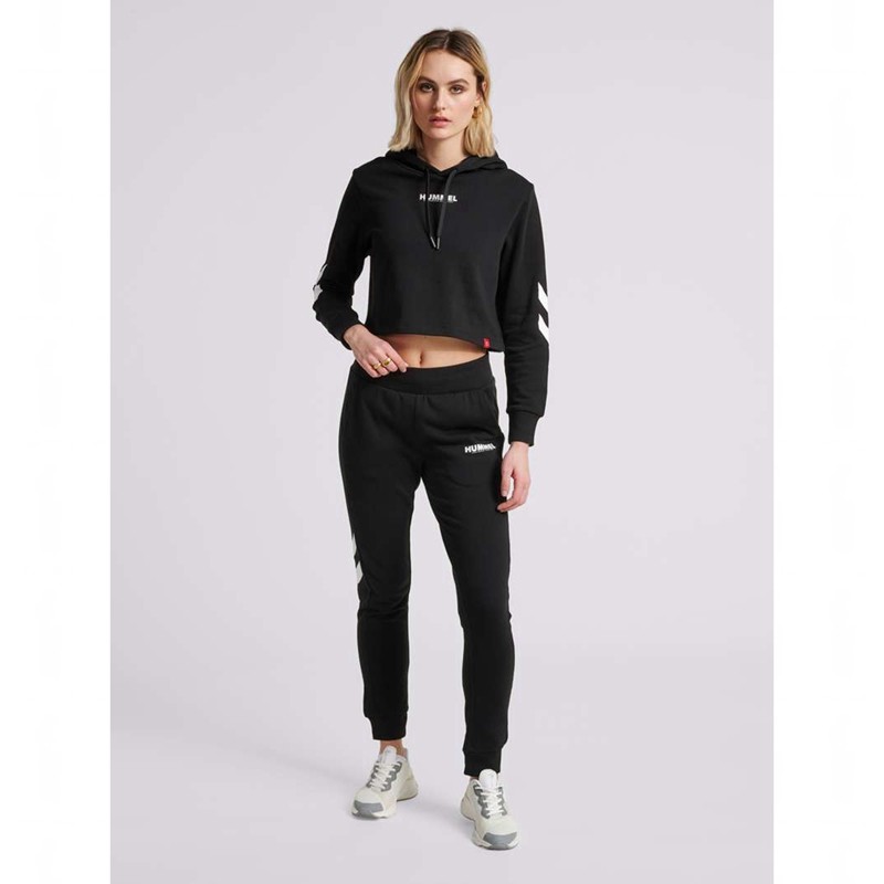 Hummel Legacy Cropped Ženske Majica s Kapuljačom Crne | 962158-716