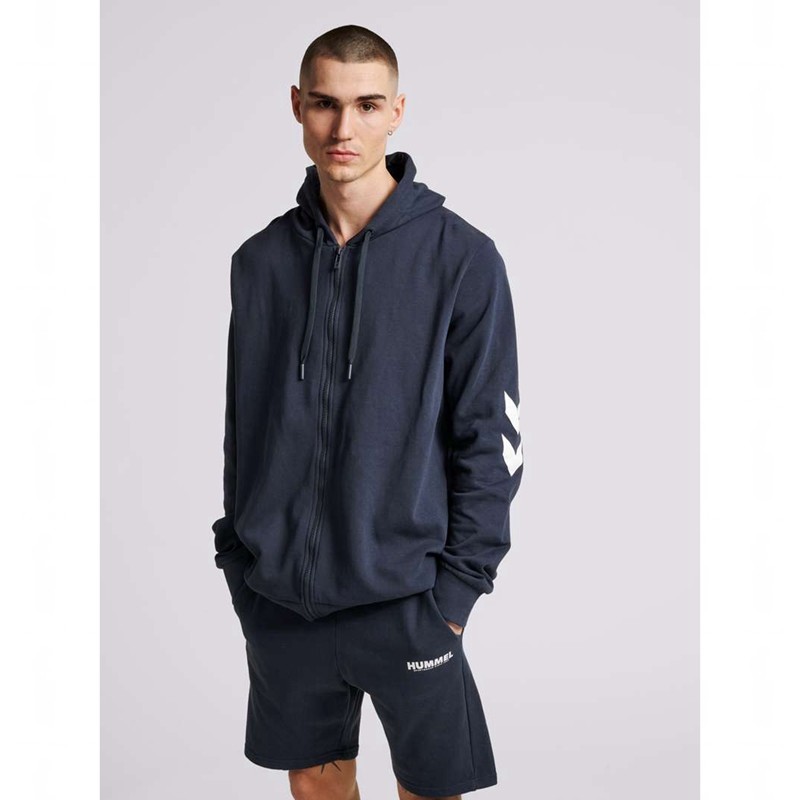 Hummel Legacy Zip Muške Majica s Kapuljačom Tamnoplave | 579312-582