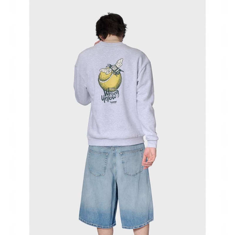 Hummel Loose Crew Wrong Yellow Muške Dukserice Sive | 468849-367