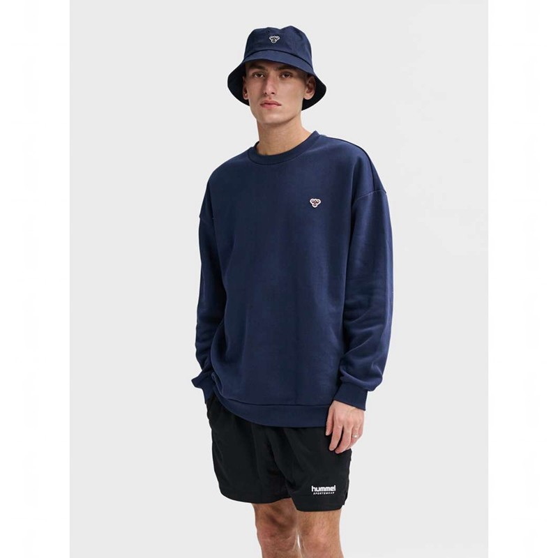 Hummel Loose Crewneck Bee Muške Dukserice Tamnoplave | 748956-168