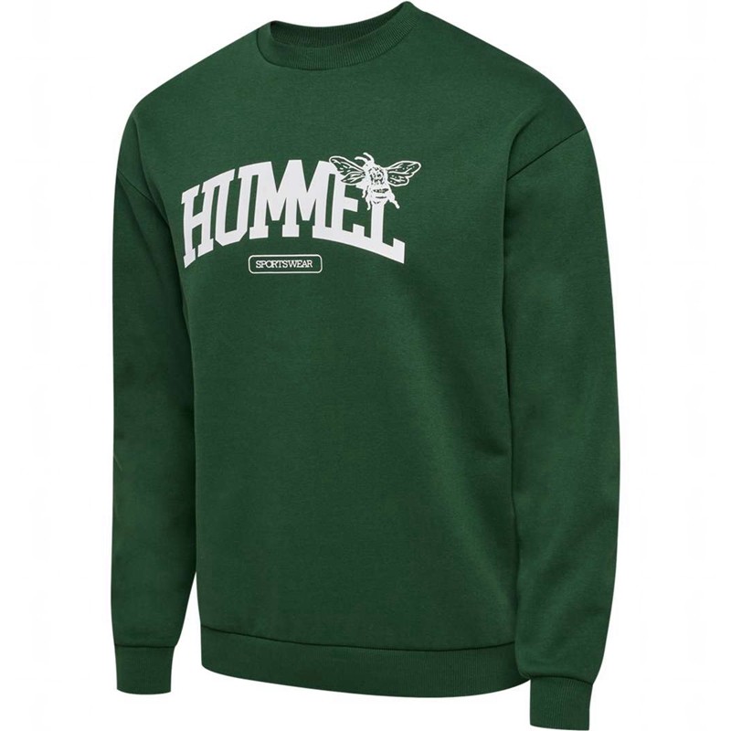 Hummel Loose Crewneck University Bee Ženske Dukserice Zelene | 871791-733