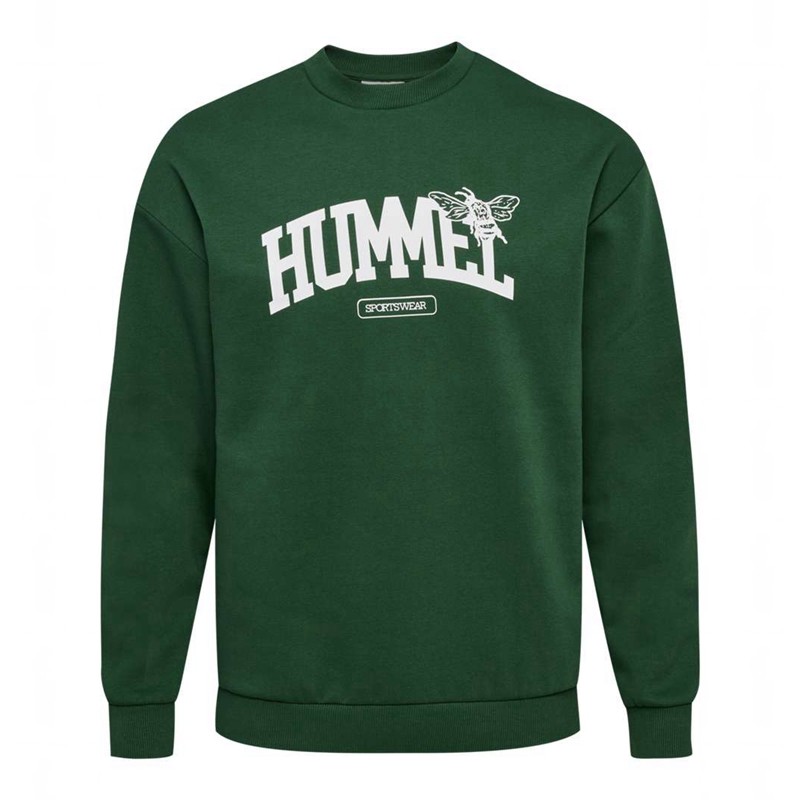 Hummel Loose Crewneck University Bee Ženske Dukserice Zelene | 871791-733