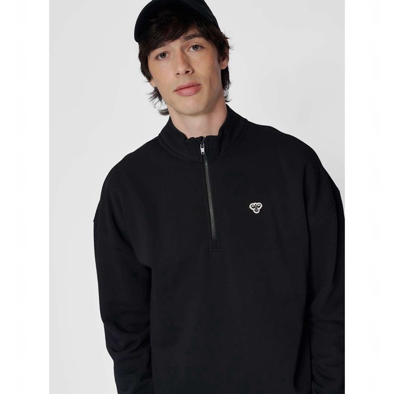 Hummel Loose Half Zip Bee Ženske Dukserice Crne | 447816-813