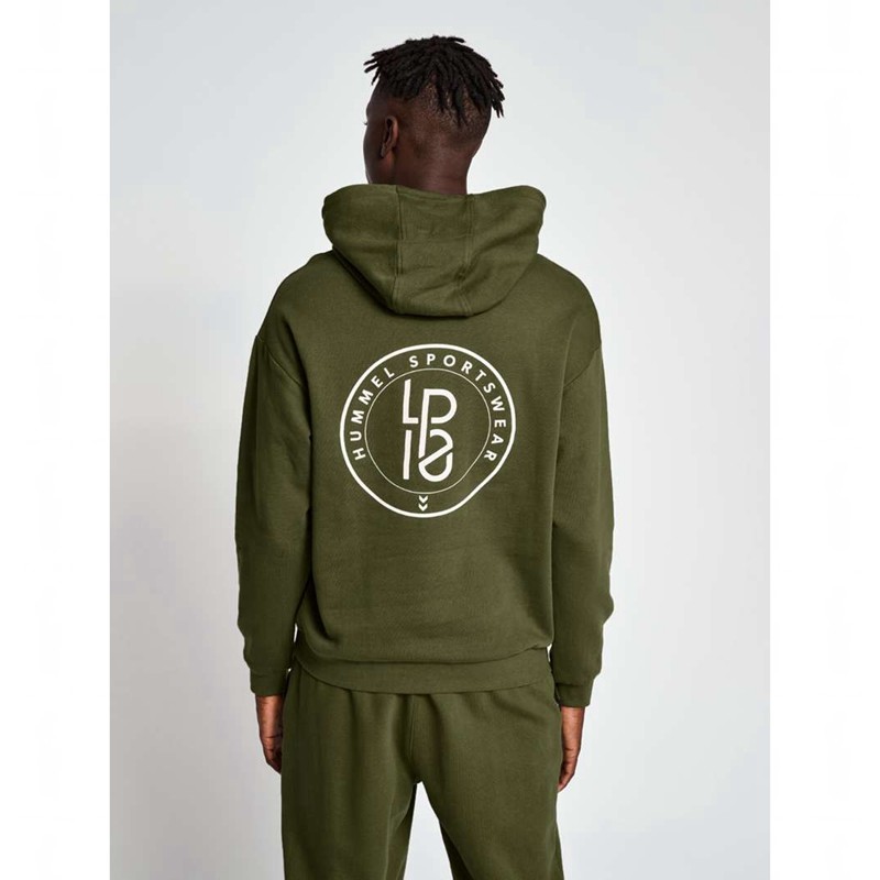 Hummel Lp10 Boxy Sweat Muške Majica s Kapuljačom Zelene | 605977-055