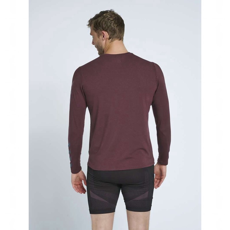 Hummel Mace Ls Muške Majice Bordo | 031609-425