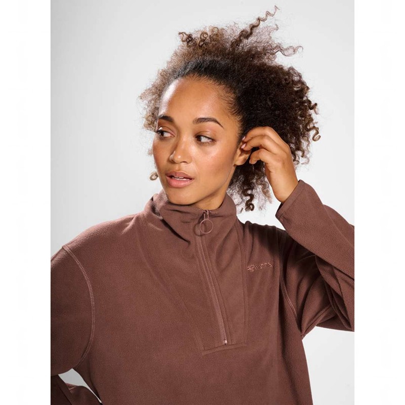 Hummel Mt Connect Loose Half Zip Ženske Dukserice Smeđe | 881729-967