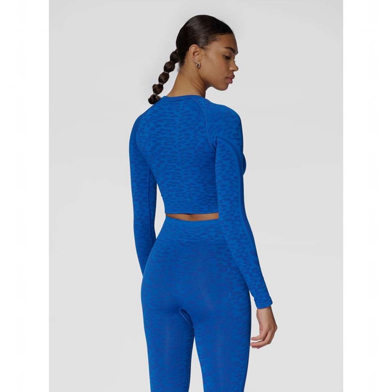 Hummel Mt Leo Seamless Crop L/S Ženske Majice Plave | 063509-304