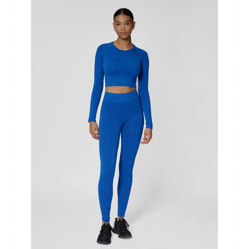 Hummel Mt Leo Seamless Crop L/S Ženske Majice Plave | 063509-304