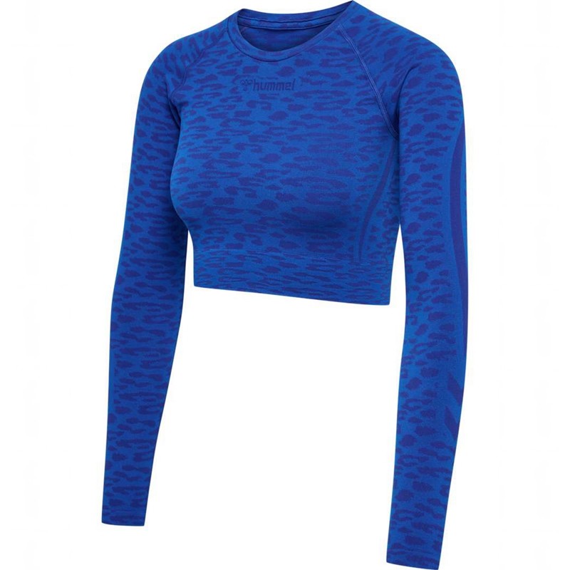 Hummel Mt Leo Seamless Crop L/S Ženske Majice Plave | 063509-304