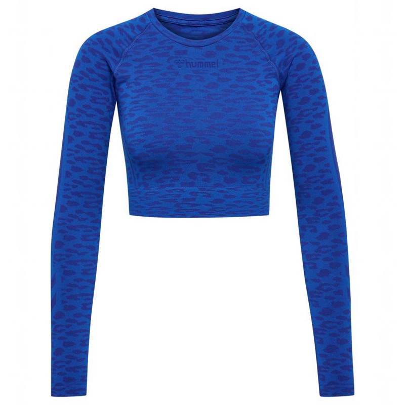 Hummel Mt Leo Seamless Crop L/S Ženske Majice Plave | 063509-304
