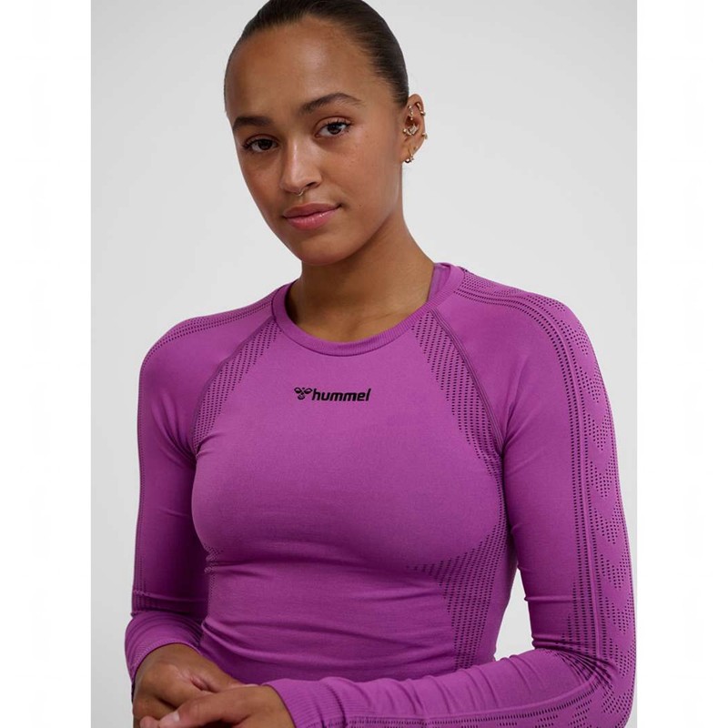 Hummel Mt Shaping Seamless L/S Ženske Majice Ljubičaste | 709253-640