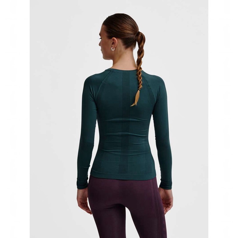 Hummel Mt Shaping Seamless L/S Ženske Majice Zelene | 323210-250