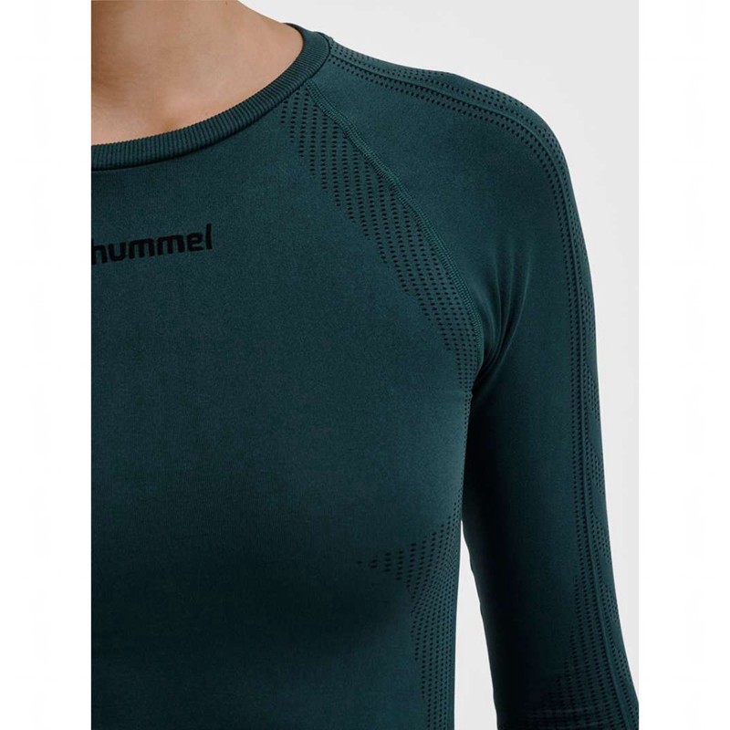 Hummel Mt Shaping Seamless L/S Ženske Majice Zelene | 323210-250