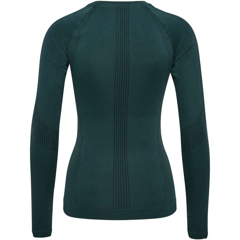 Hummel Mt Shaping Seamless L/S Ženske Majice Zelene | 323210-250