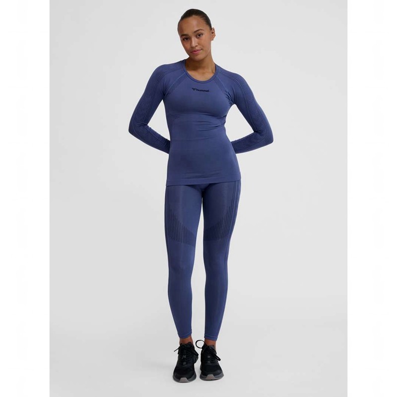Hummel Mt Shaping Seamless L/S Ženske Temeljni Sloj Plave | 566480-119