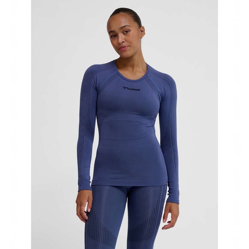 Hummel Mt Shaping Seamless L/S Ženske Temeljni Sloj Plave | 566480-119