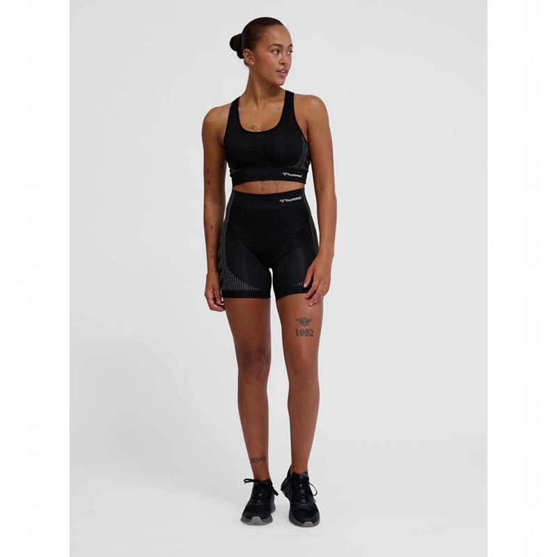 Hummel Mt Shaping Seamless Padded Ženske Sportski Grudnjak Crne | 410223-615