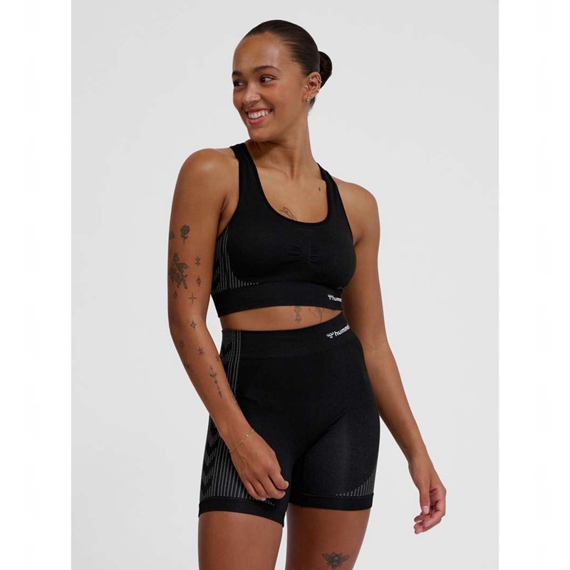 Hummel Mt Shaping Seamless Padded Ženske Sportski Grudnjak Crne | 410223-615