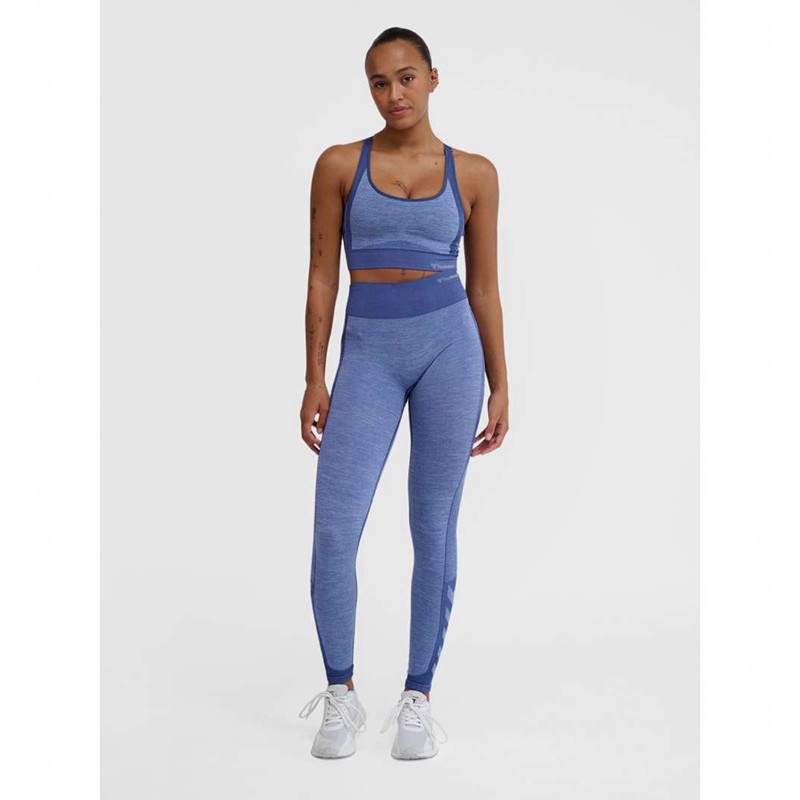 Hummel Mt Shine Seamless Ženske Sportski Grudnjak Plave | 581426-455