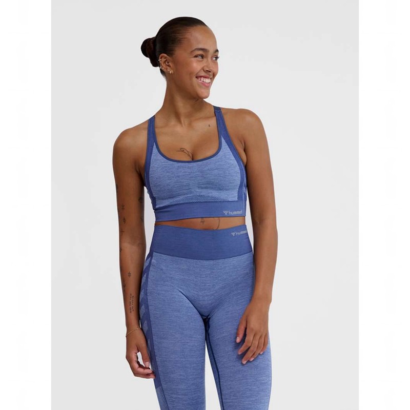 Hummel Mt Shine Seamless Ženske Sportski Grudnjak Plave | 581426-455