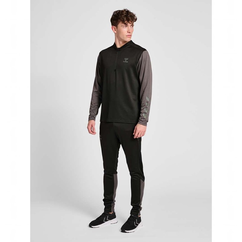 Hummel Ongrid 1/2 Zip Poly Sweat Muške Dukserice Crne | 838560-043
