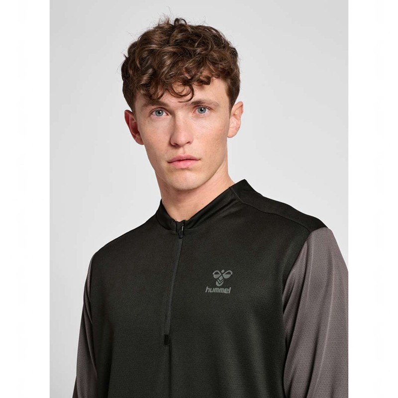 Hummel Ongrid 1/2 Zip Poly Sweat Muške Dukserice Crne | 838560-043