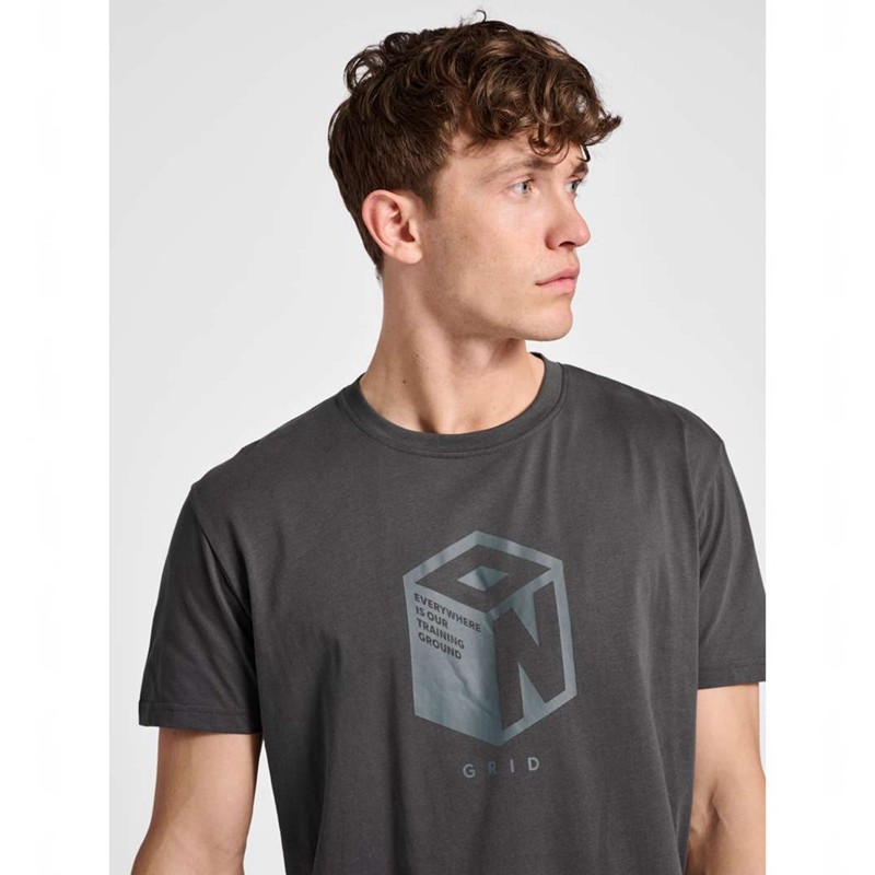 Hummel Pro Grid Cotton S/S Muške Sportska Odjeća Sive | 178191-055