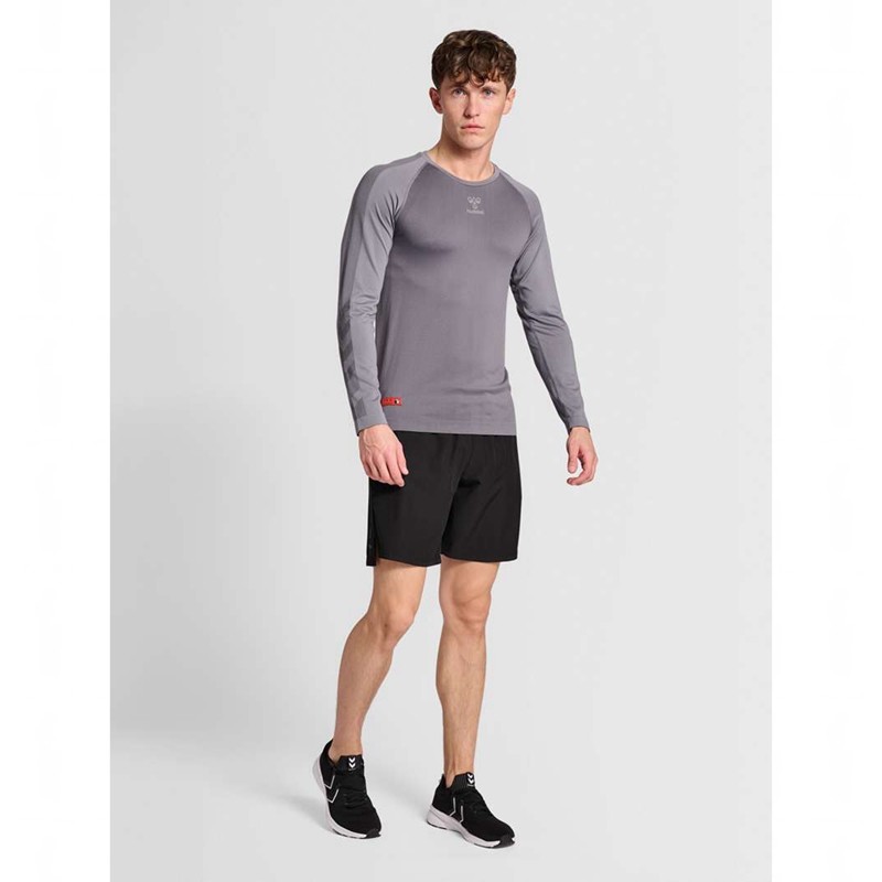 Hummel Pro Grid Seamless L/S Muške Temeljni Sloj Sive | 545181-724
