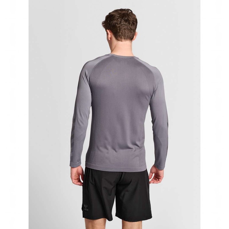 Hummel Pro Grid Seamless L/S Muške Temeljni Sloj Sive | 545181-724