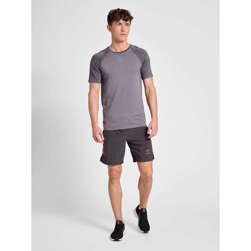 Hummel Pro Grid Seamless S/S Muške Temeljni Sloj Sive | 624859-867