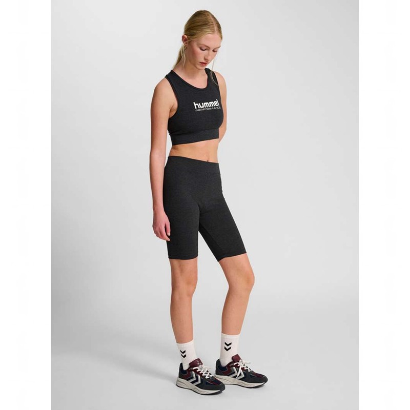 Hummel Pulse Logo Mw Tights Ženske Kratke Hlače Crne | 256003-160