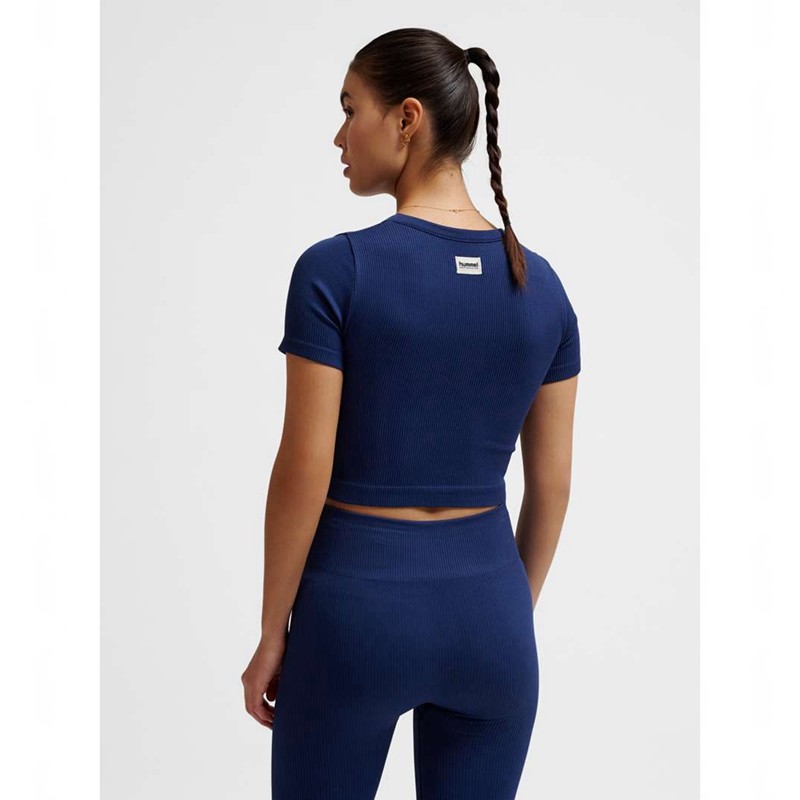 Hummel Pulse Seamless Rib W S/S Ženske Jakne Tamnoplave | 571006-454