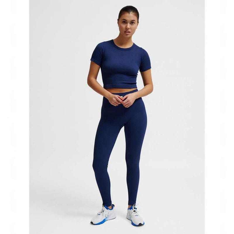 Hummel Pulse Seamless Rib W S/S Ženske Jakne Tamnoplave | 571006-454