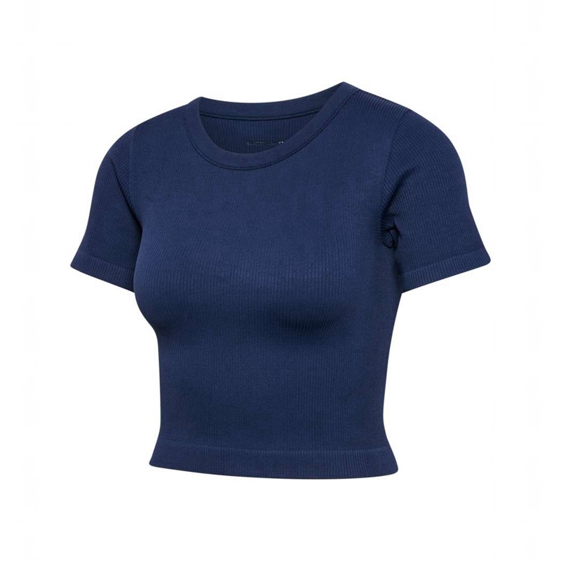 Hummel Pulse Seamless Rib W S/S Ženske Jakne Tamnoplave | 571006-454